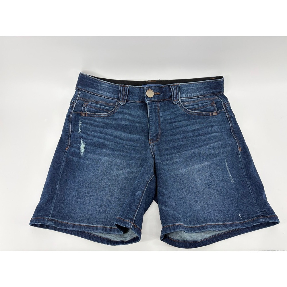 Democracy "Ab"solution Denim Shorts, Dark Wash Distressed Stretch, Women Size 4